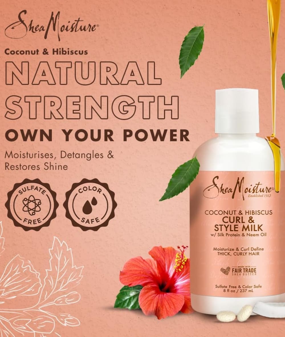 Shea Moisture Coconut &amp; Hibiscus Curl &amp; Style Milk 237ml