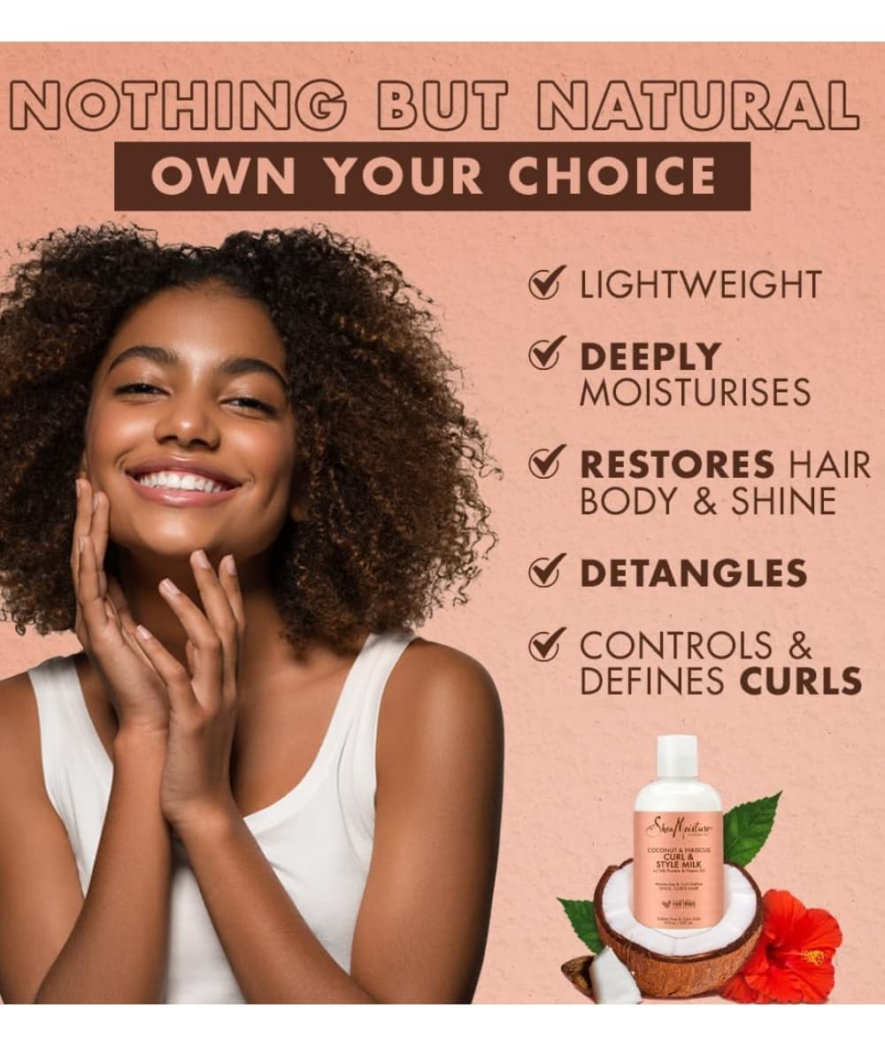 Shea Moisture Coconut &amp; Hibiscus Curl &amp; Style Milk 237ml