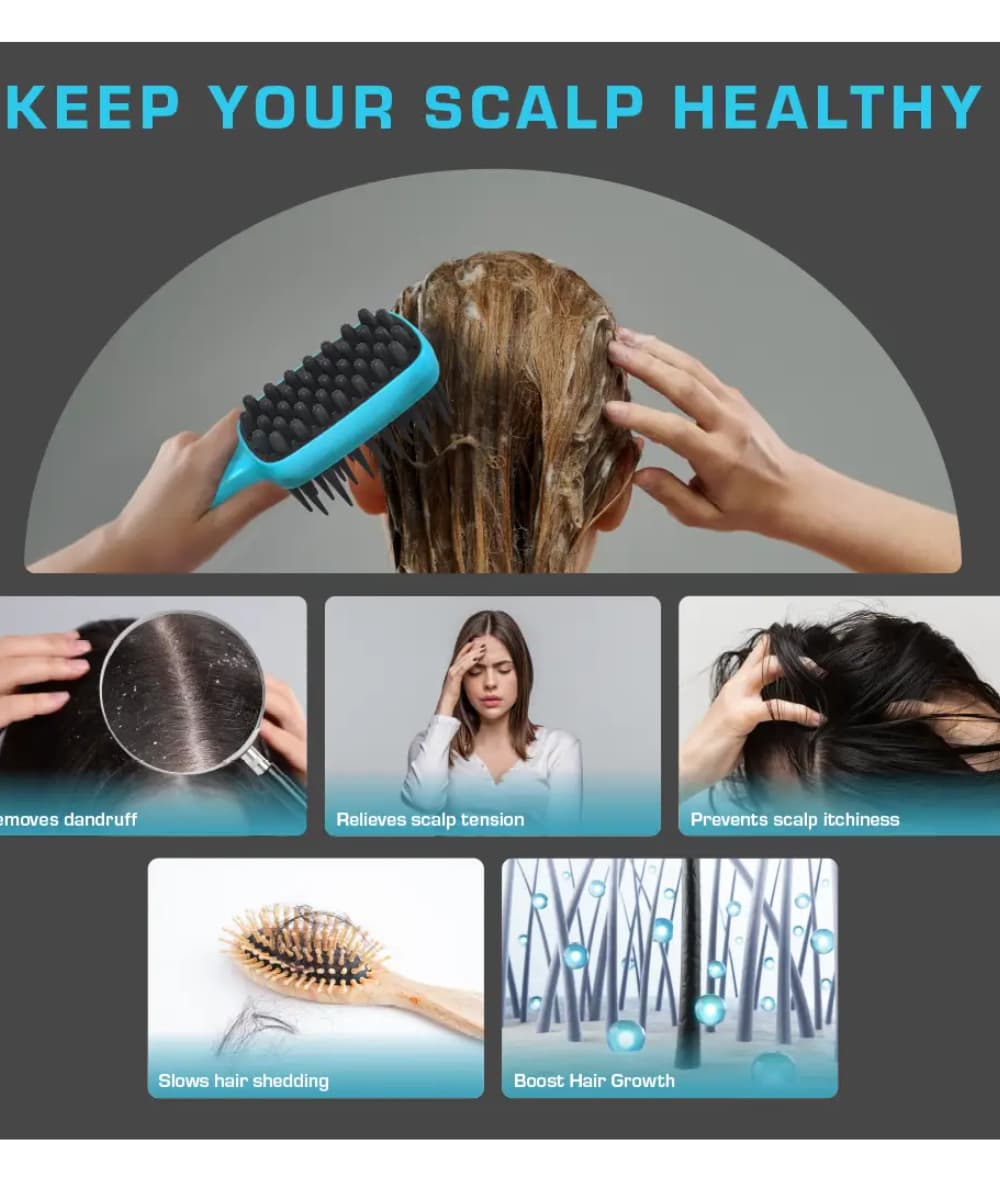 Red By Kiss Scalp Master 2-Sided Massager &amp; Silicone Brush HH248