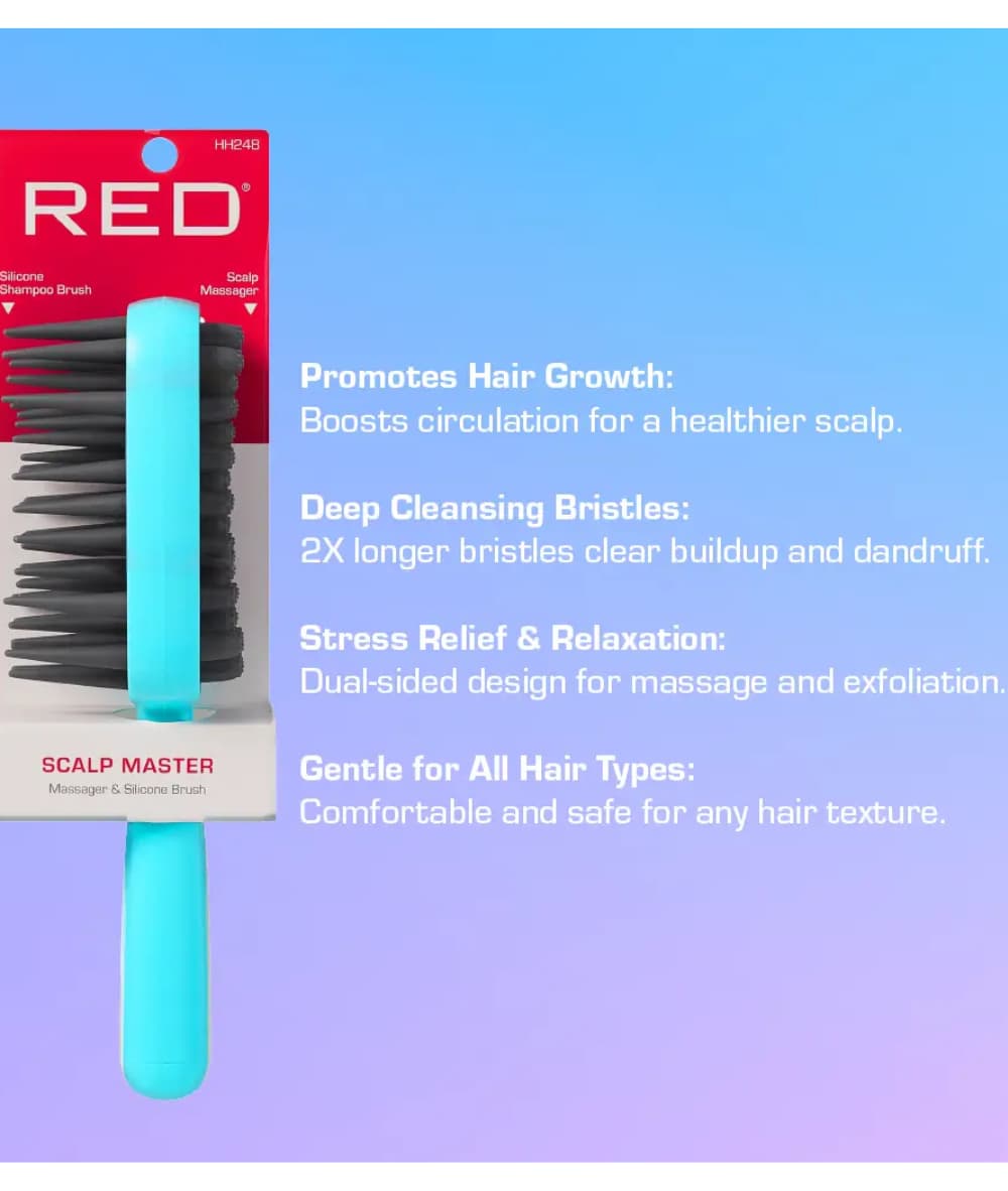 Red By Kiss Scalp Master 2-Sided Massager &amp; Silicone Brush HH248