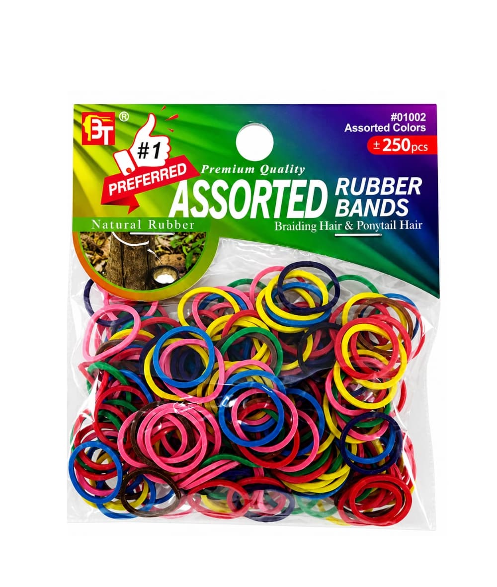 Beauty Town Rubber Band 250PCS [Color Assorted] #01002, Hair Tools - Cloré Beauty