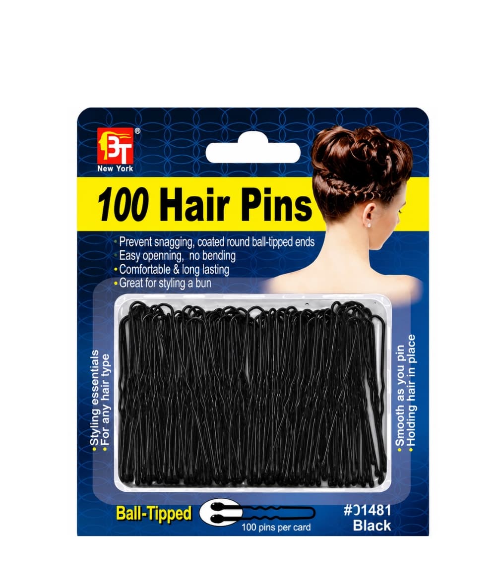 Beauty Town 100 Hair Pins Ball Tip [Black] 