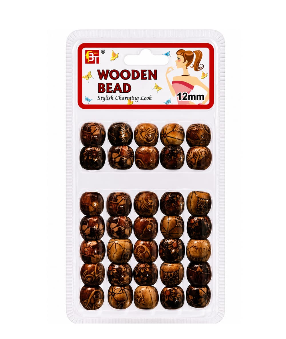 Beauty Town Wooden Beads 12mm [Printed] 