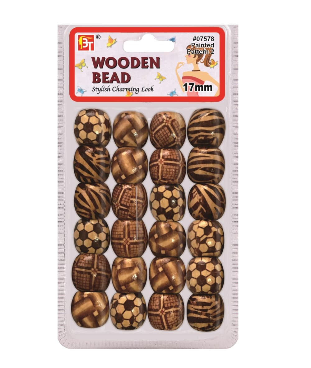 Beauty Town Wooden Beads 17mm [Printed] 