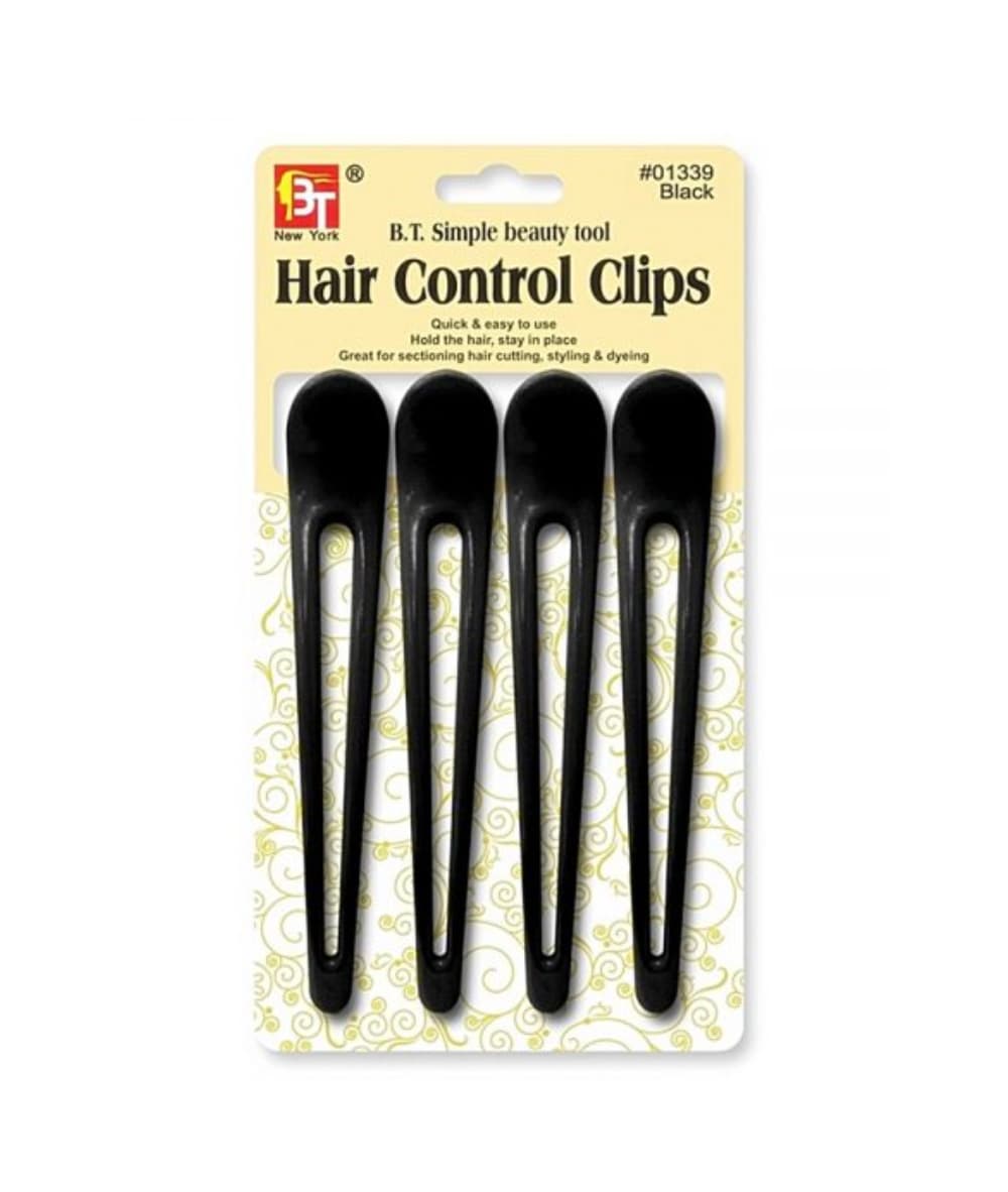 Beauty Town Hair Control Clips Oblon Hole4 3/4" [Black] 