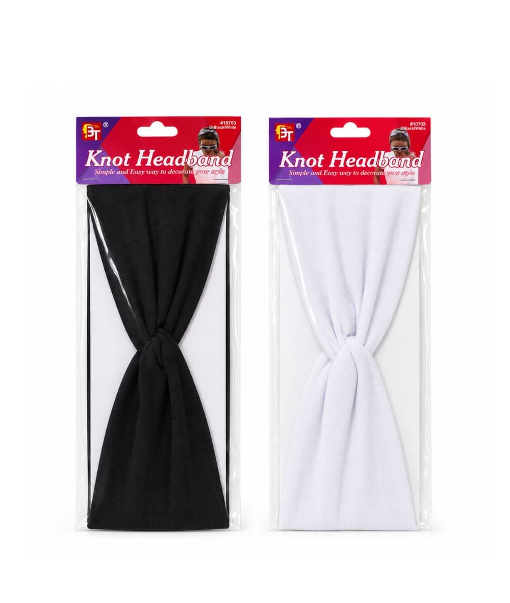 Beauty Town Knot Head Band [Black/White] #10703, Hair Tools - Cloré Beauty