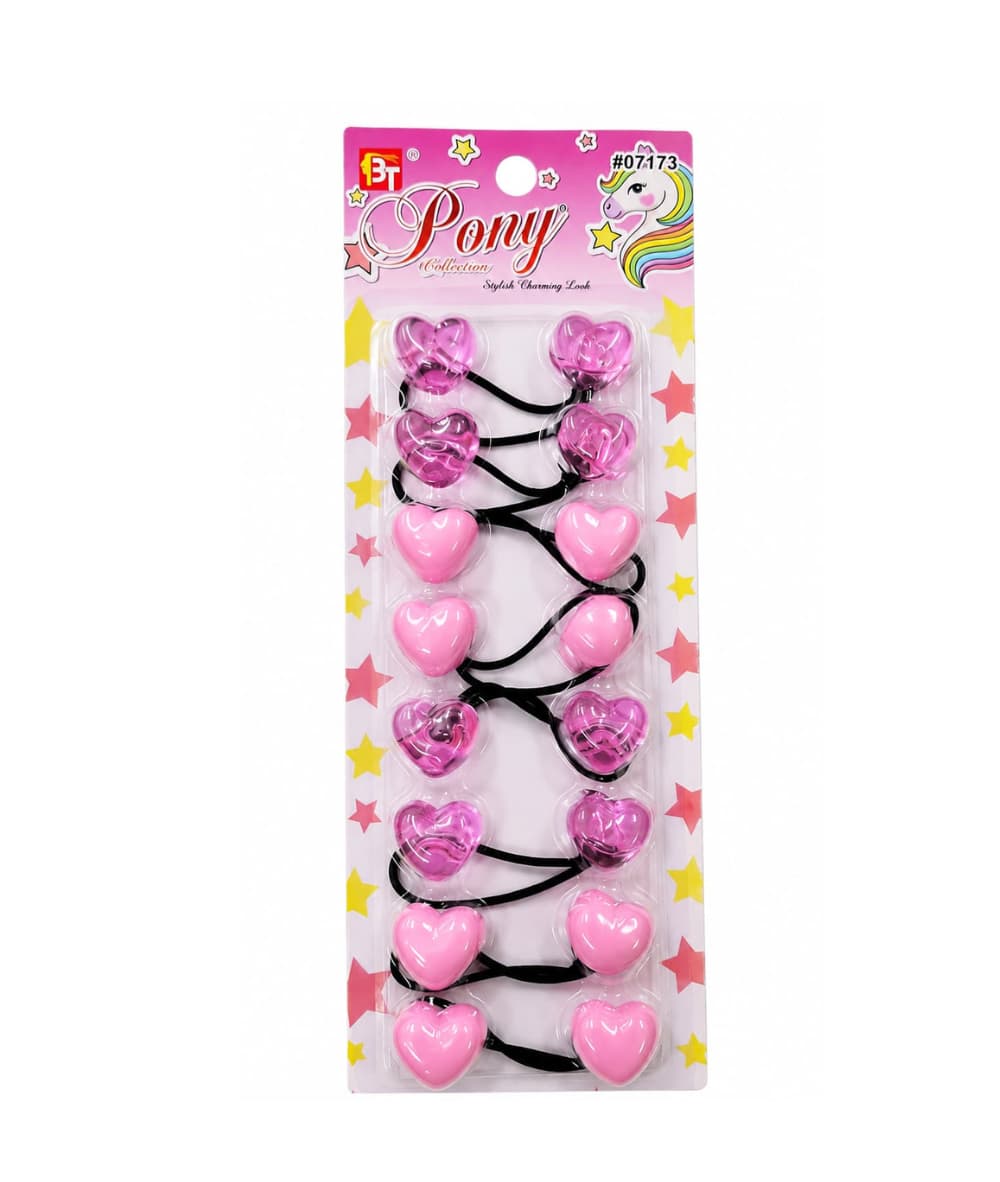 Beauty Town Ponytail Holders Heart 8 PCS [Rose] 