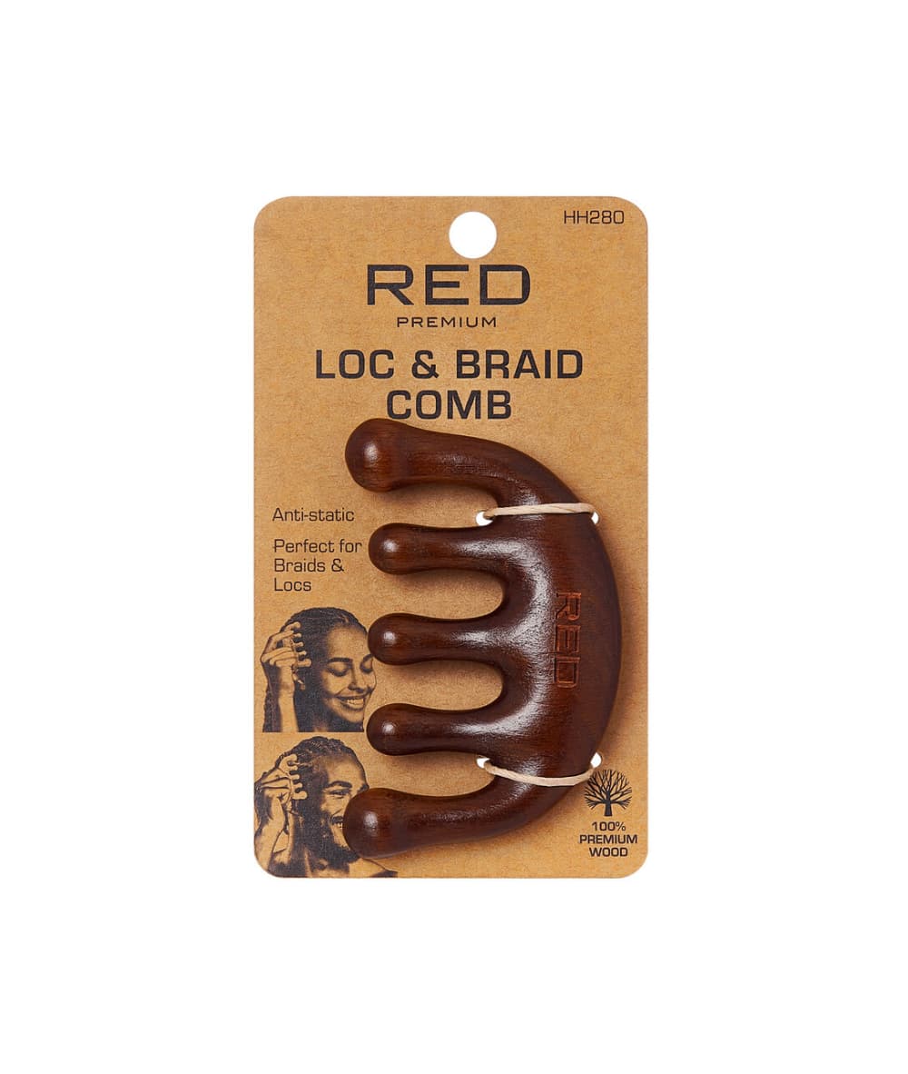 Red Premium Loc &amp; Braid Comb/Brush
