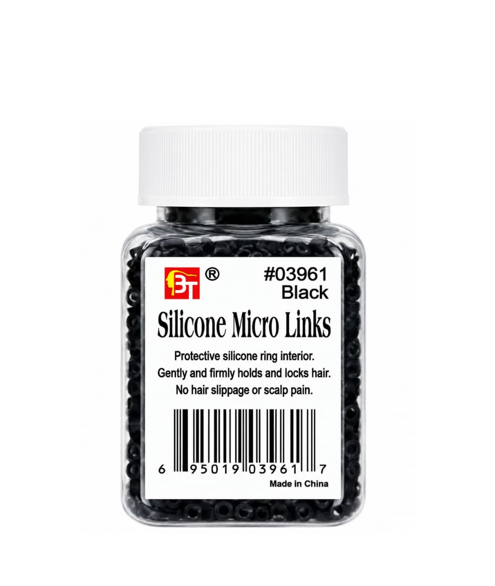 Beauty Town Silicone Micro Links 500PCS [Black] 