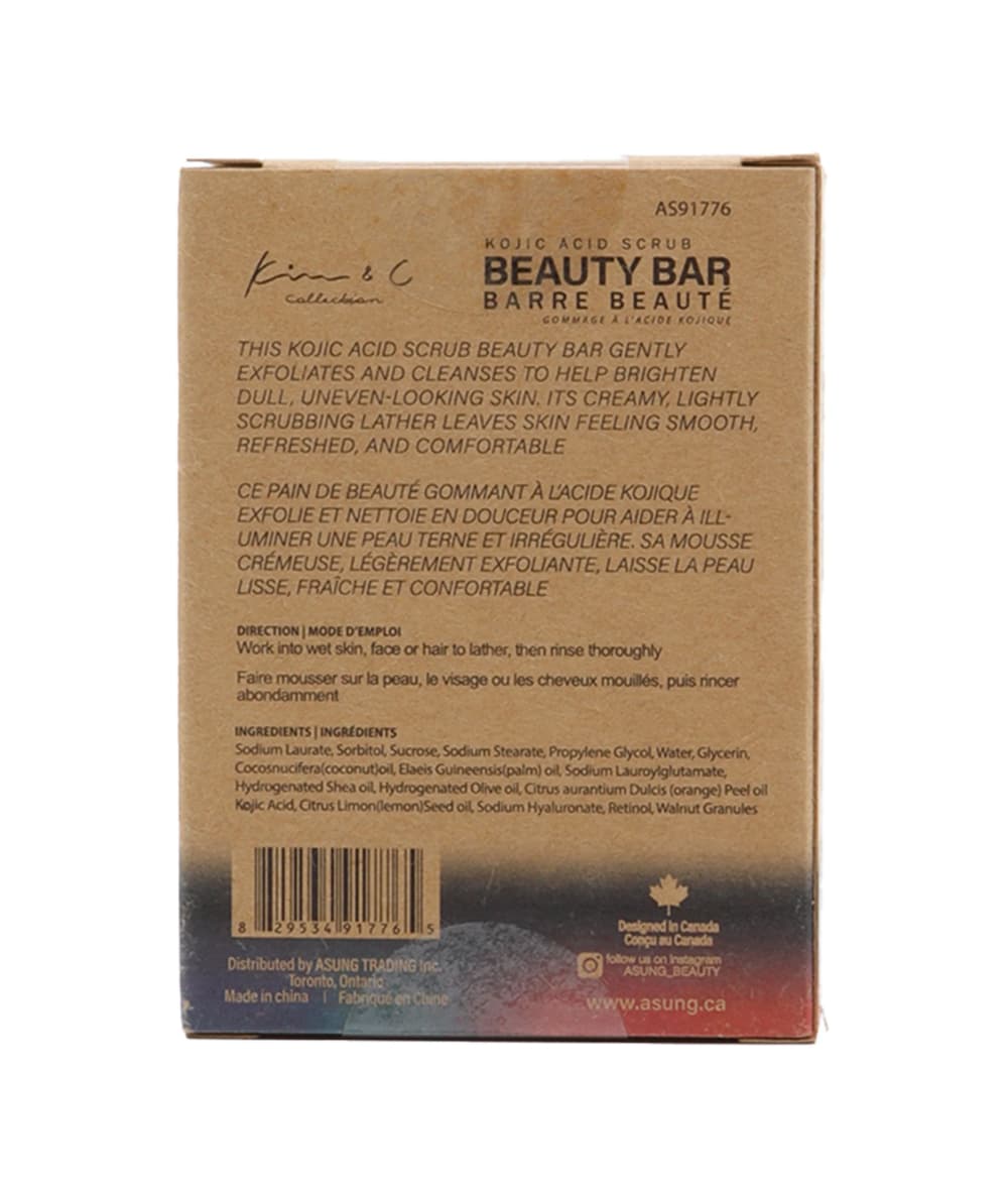 Kim &amp; C Kojic Acid Body Scrub Beauty Bar 156g 