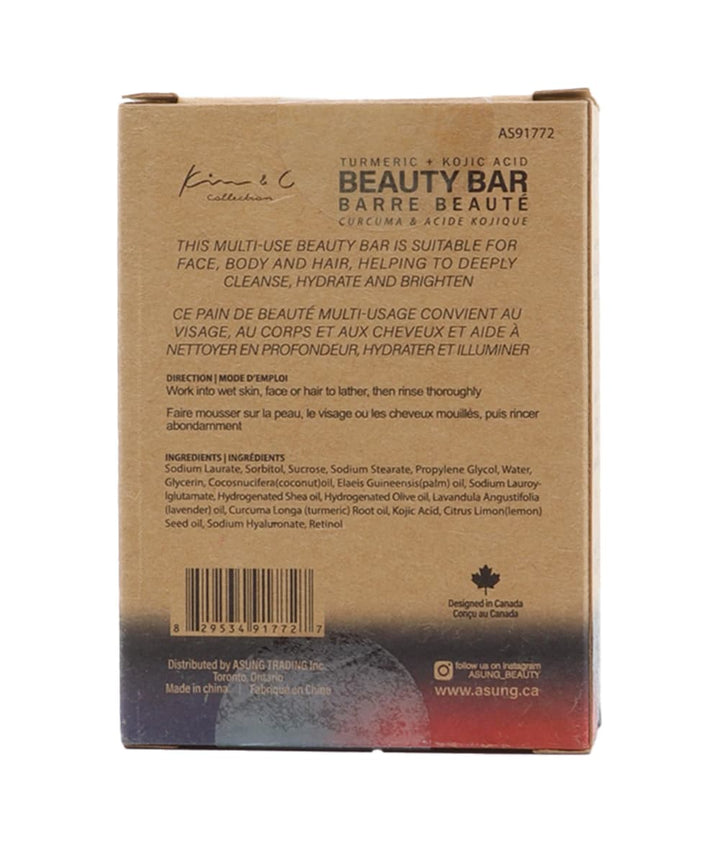 Kim &amp; C Kojic Acid and Turmeric Beauty Bar 156g 