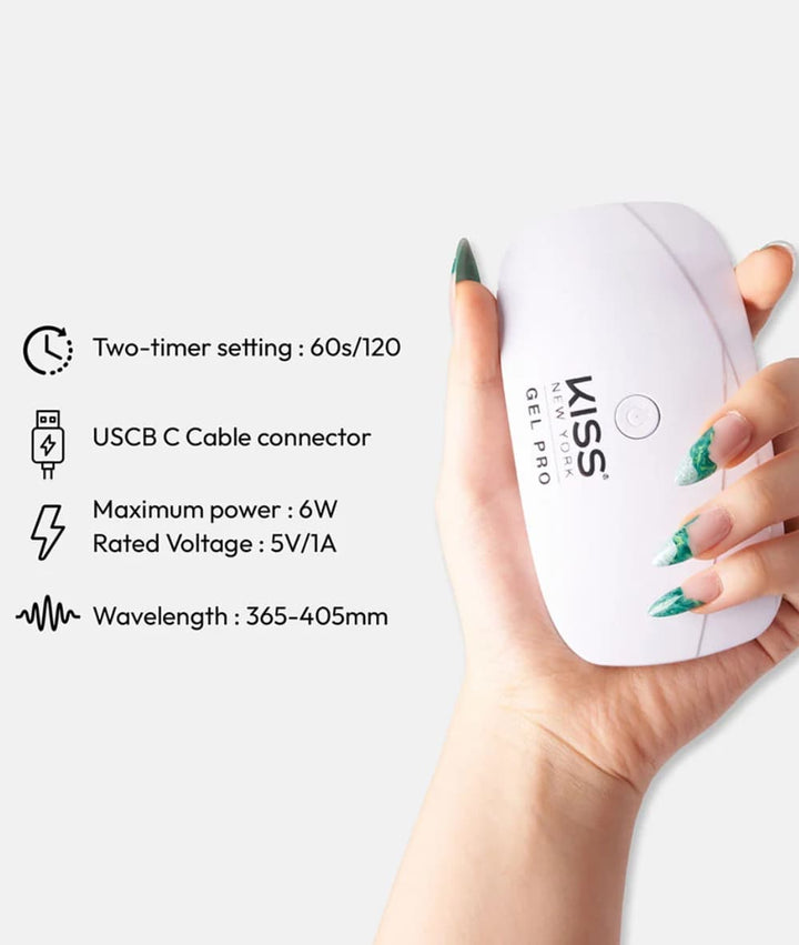 Kiss New York Gel Pro Mini Uv Gel Lamp Usb 6 