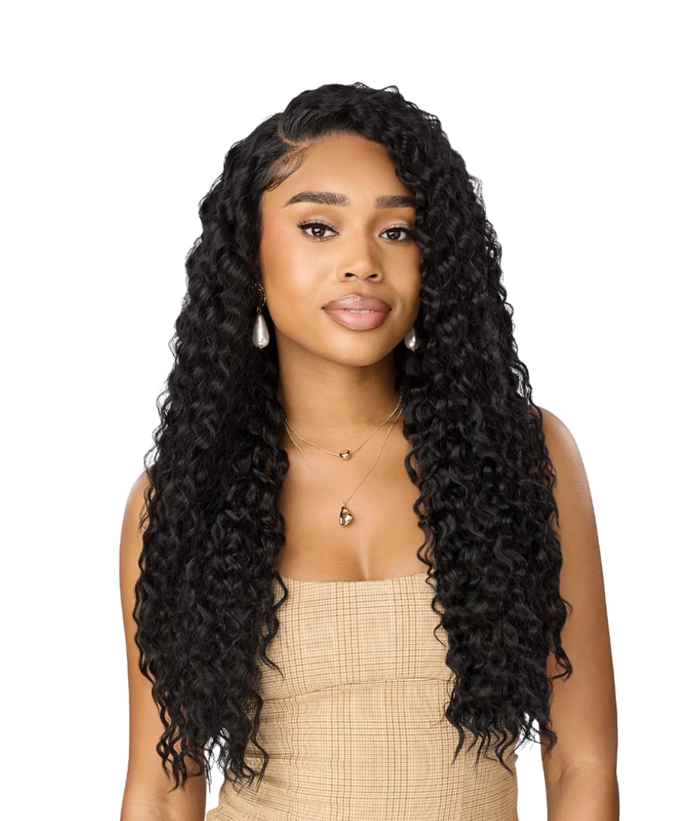 Outre Lace Front Perfect Hairline Human Hair Blend Nueblend-Peruvian Curls 26"