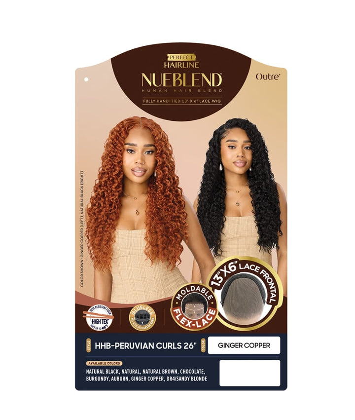 Outre Lace Front Perfect Hairline Human Hair Blend Nueblend-Peruvian Curls 26"