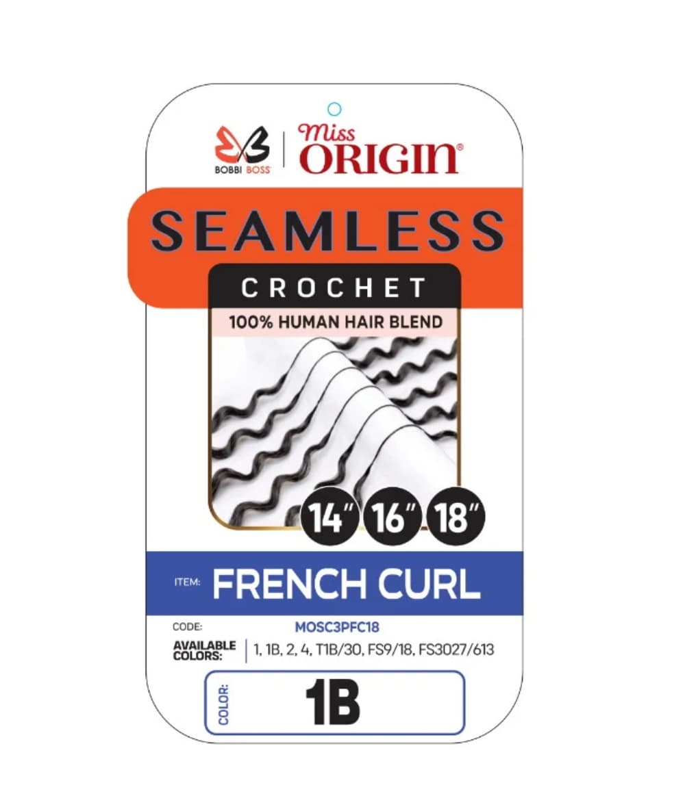 Bobbi Boss Origin Seamless 3X Human Hair Blend Crochet French Curl 14"16"18"