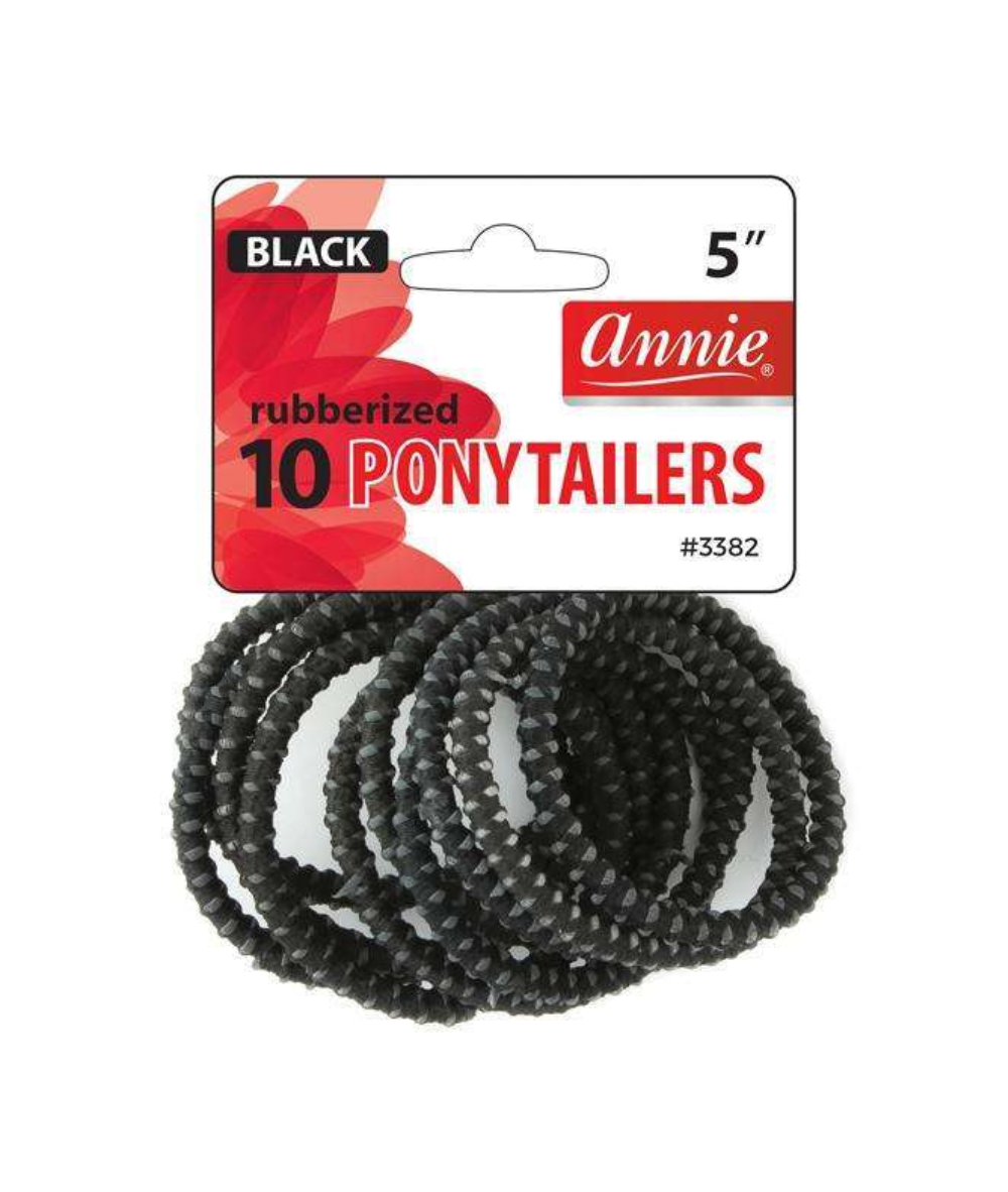 Annie Rubberized Ponytailors Black 