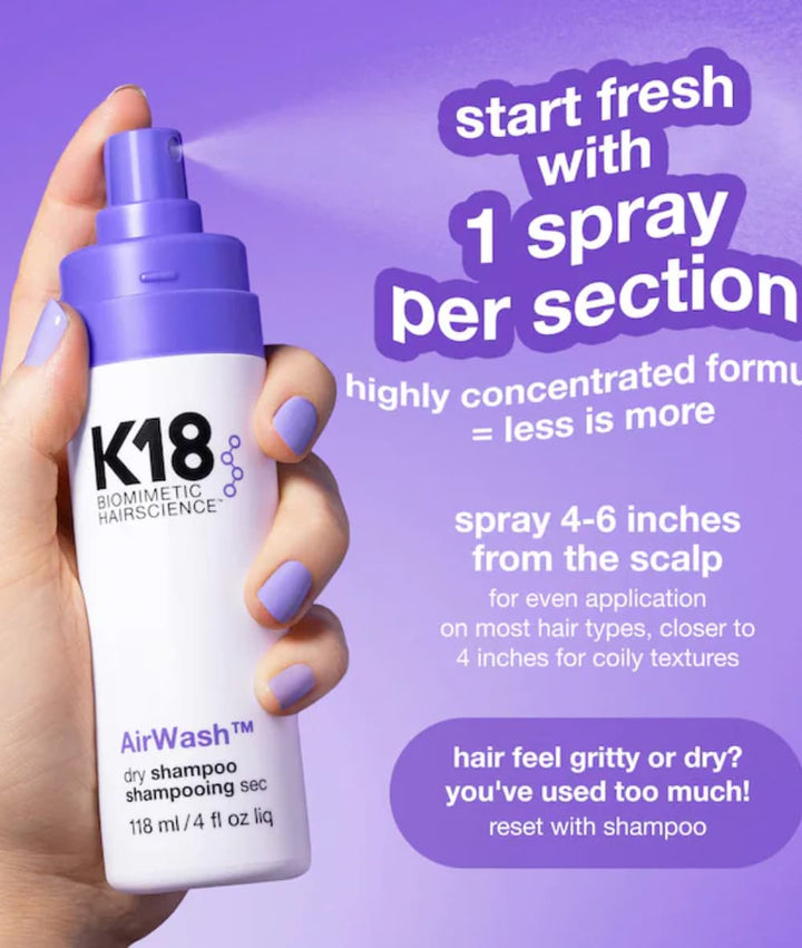 K18 AirWash Dry Shampoo 4oz