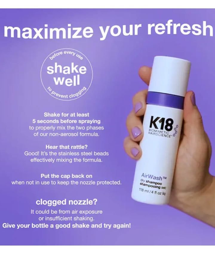 K18 AirWash Dry Shampoo 4oz
