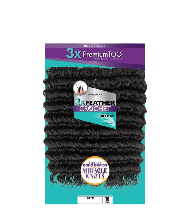 Sensationnel 3X Premium TOO Feather Crochet Deep 18"
