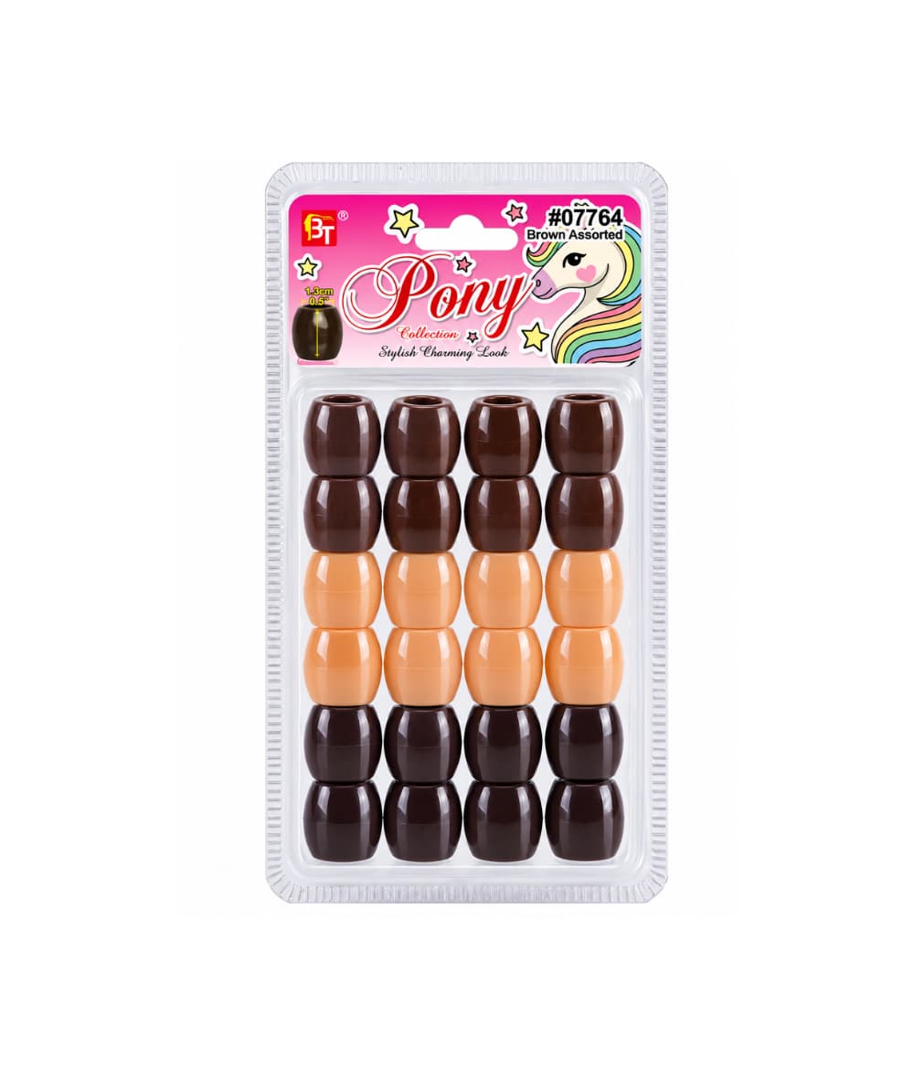 Beauty Town Jumbo Round Beads 24/PCS [Brown Assorted] 