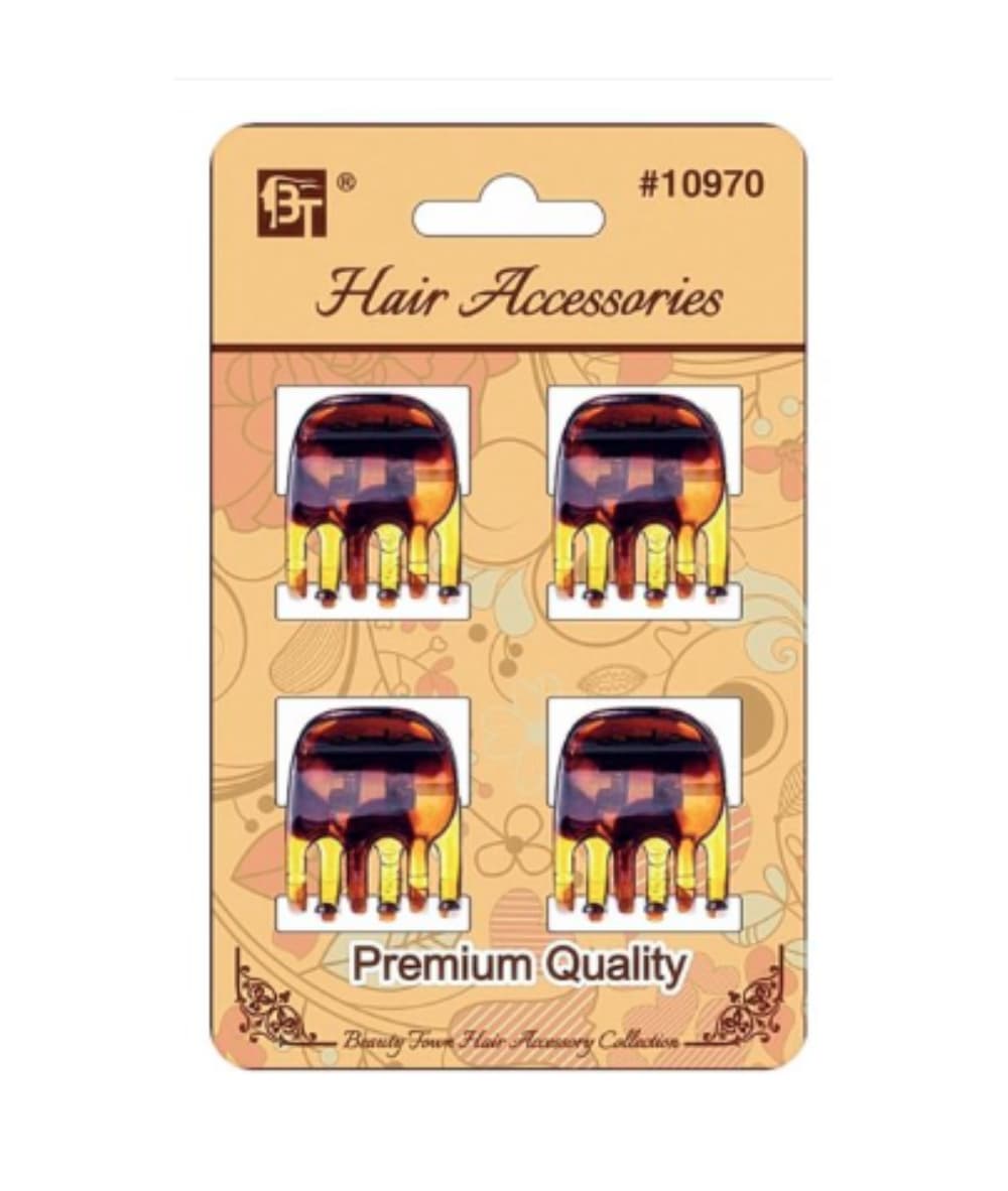 Beauty Town Medium Claw Clip 20X25mm 4PCS [Dark Tortoise Shell] 