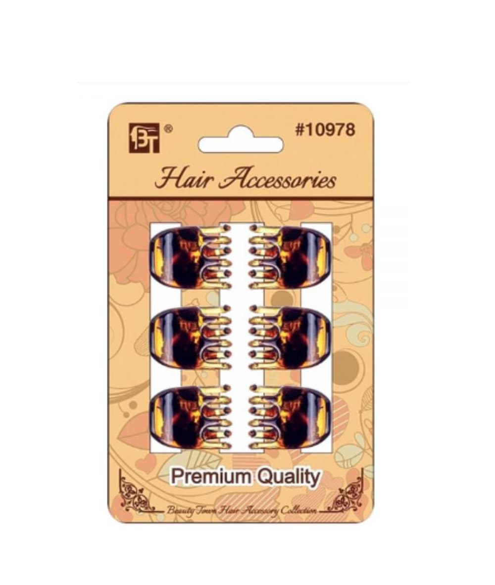 Beauty Town Small Claw Clip 15X20mm 6PCS [Dark Tortoise] 