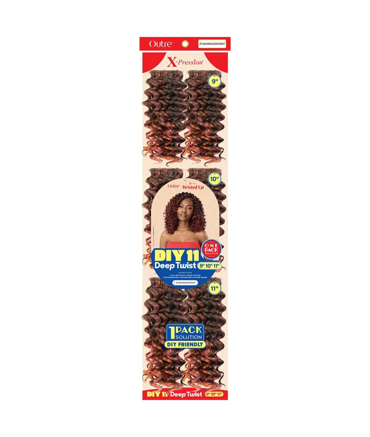 Outre X-Pression Twisted Up DIY11 Deep Twist 9"10"11", Hair Extensions - Cloré Beauty