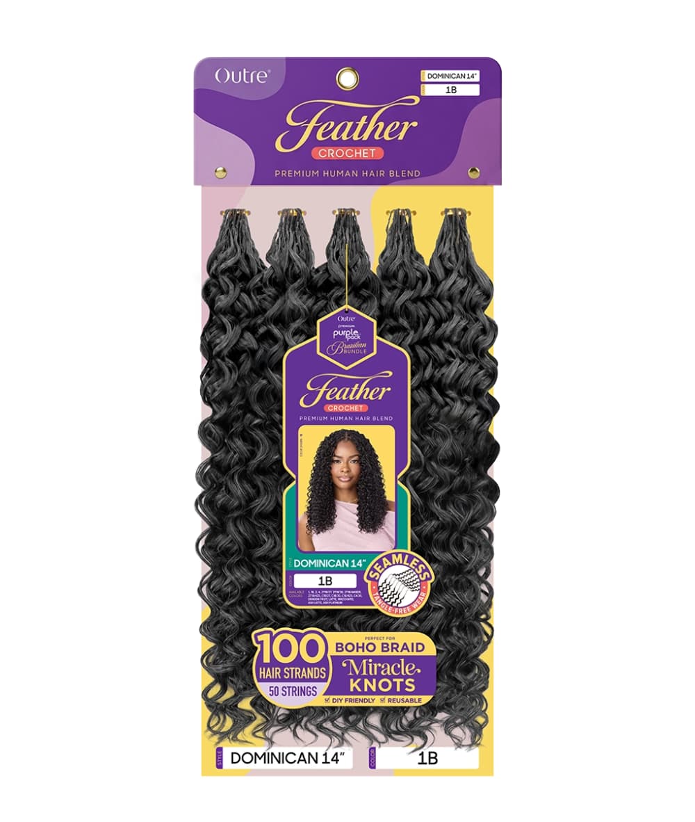 Outre Purple Pack Feather Crochet Dominican 14", Hair Extensions - Cloré Beauty