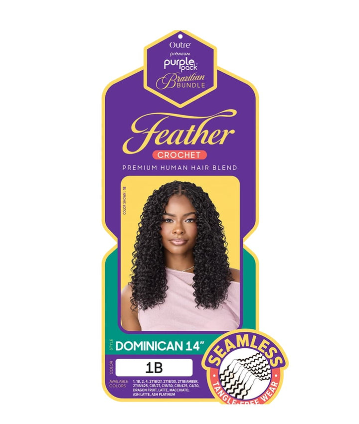Outre Purple Pack Feather Crochet Dominican 14", Hair Extensions - Cloré Beauty