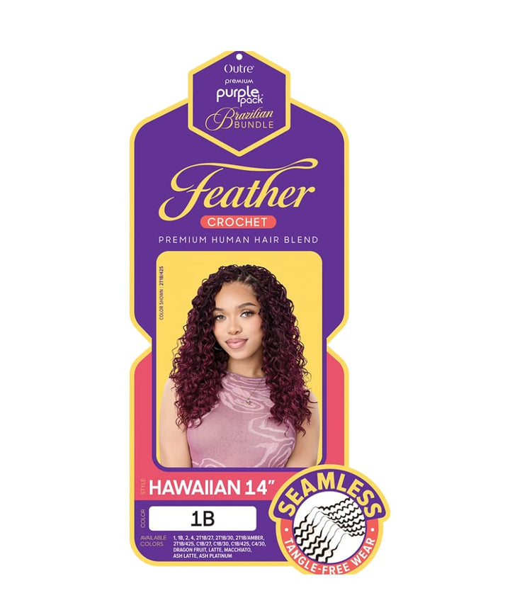Outre Purple Pack Feather Crochet Hawaiian 14", Hair Extensions - Cloré Beauty