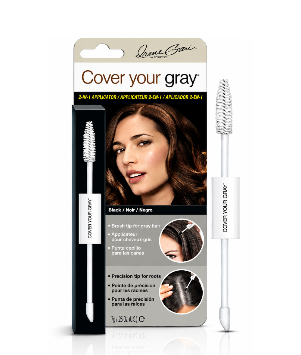 Cover Your Gray 2-in-1 Wand and Sponge Tip Applicator-Black 0.5 oz