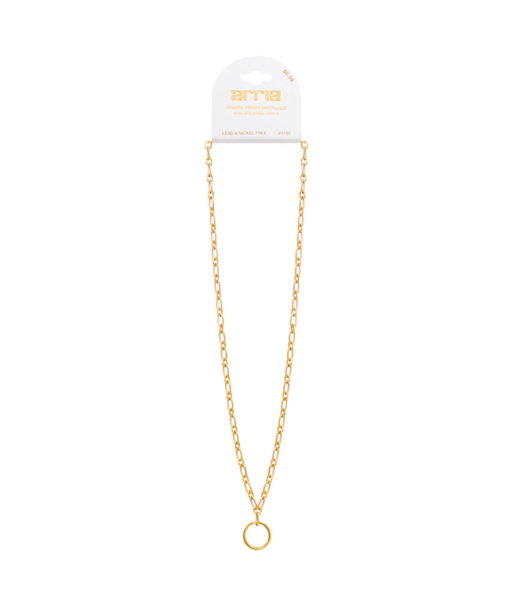 Arria Gold Charm Chain Necklace 