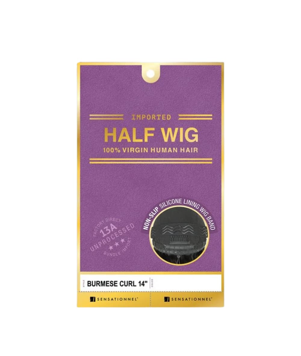 Sensationnel 100% Virgin Human Hair 13A Half Wig Kinky Burmese Curl 14"