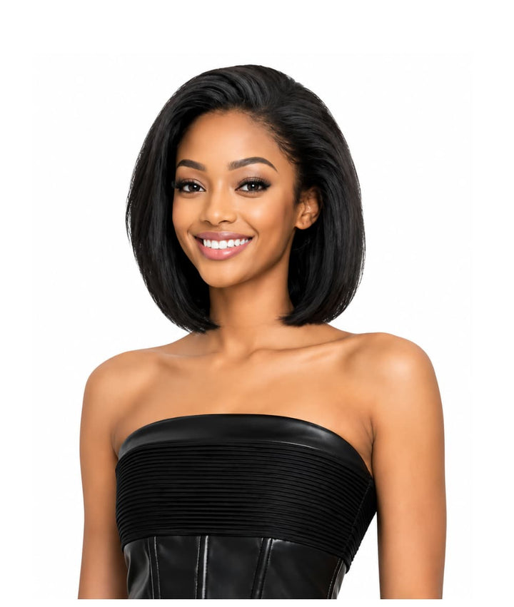 Bobbi Boss Unprocessed Human Hair Boss Wig Full Cap 2-in-1 Straight 12"