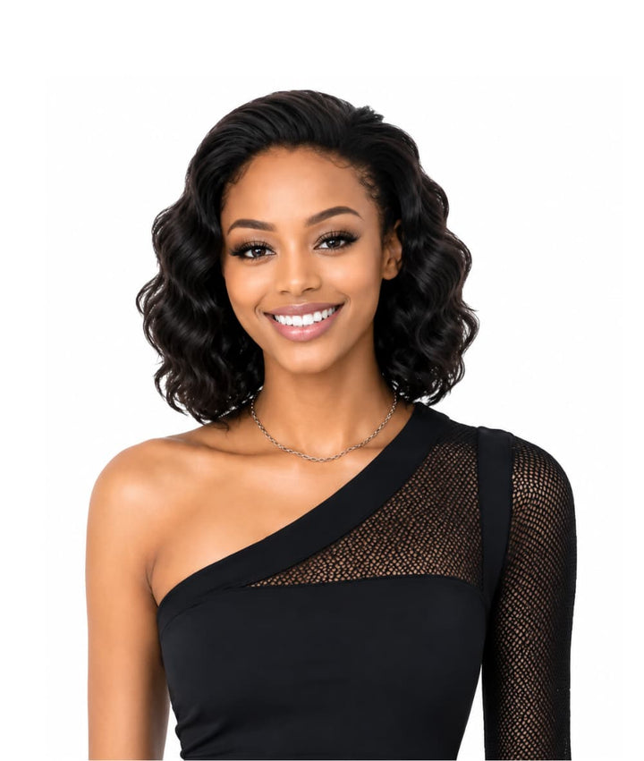 Bobbi Boss Unprocessed Human Hair Boss Wig Full Cap 2-in-1 Deep Wave 12"