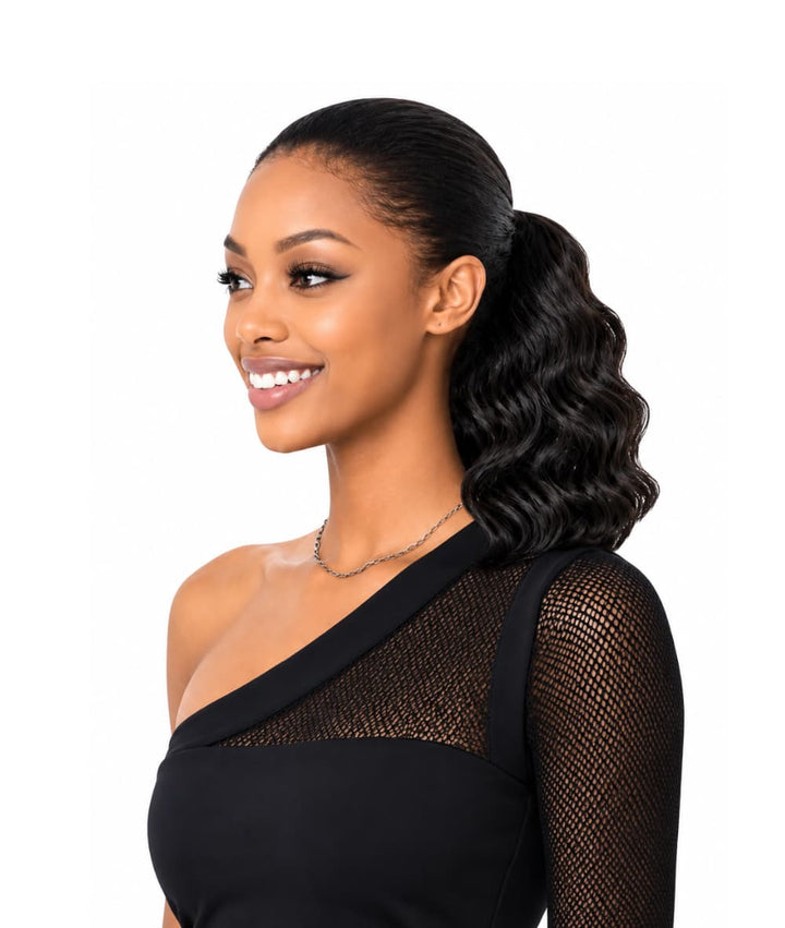 Bobbi Boss Unprocessed Human Hair Boss Wig Full Cap 2-in-1 Deep Wave 12"