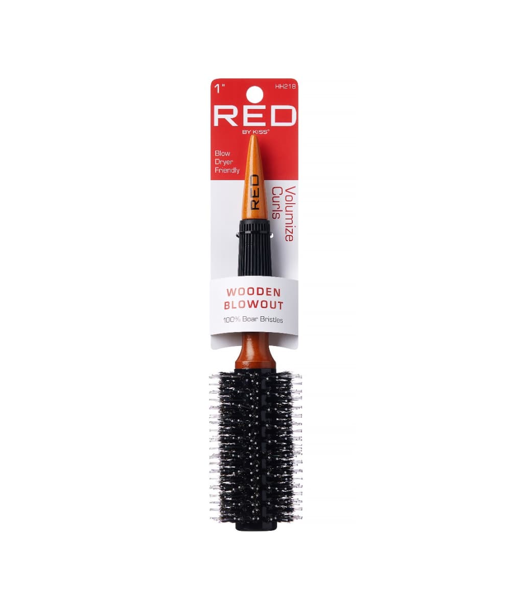 RED Wooden Round Brush 