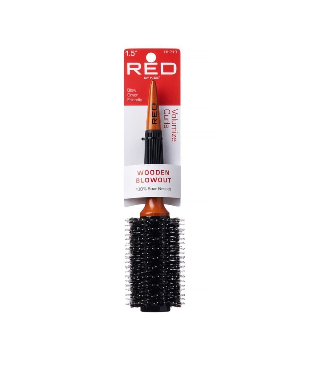 RED Wooden Round Brush 