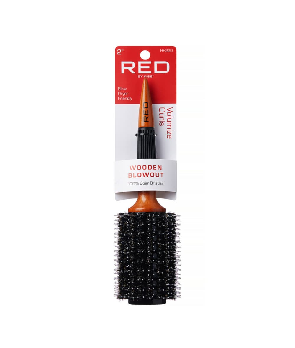 RED Wooden Round Brush 