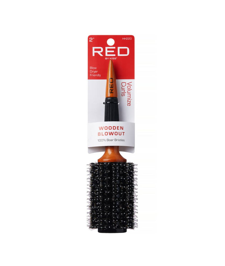 RED Wooden Round Brush 