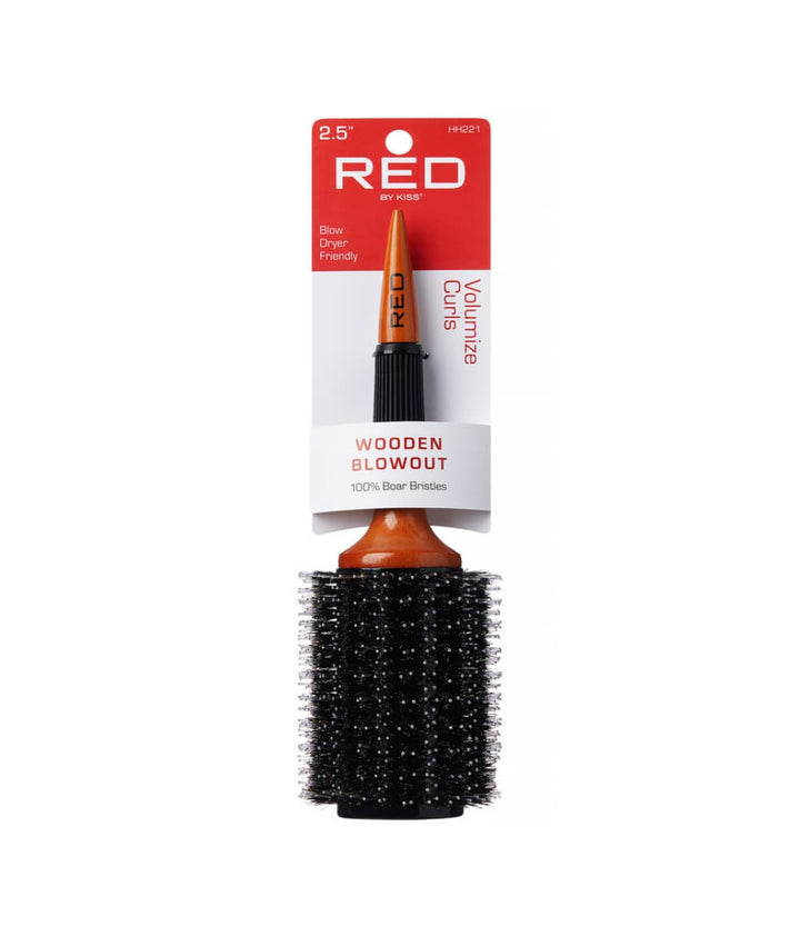 RED Wooden Round Brush 