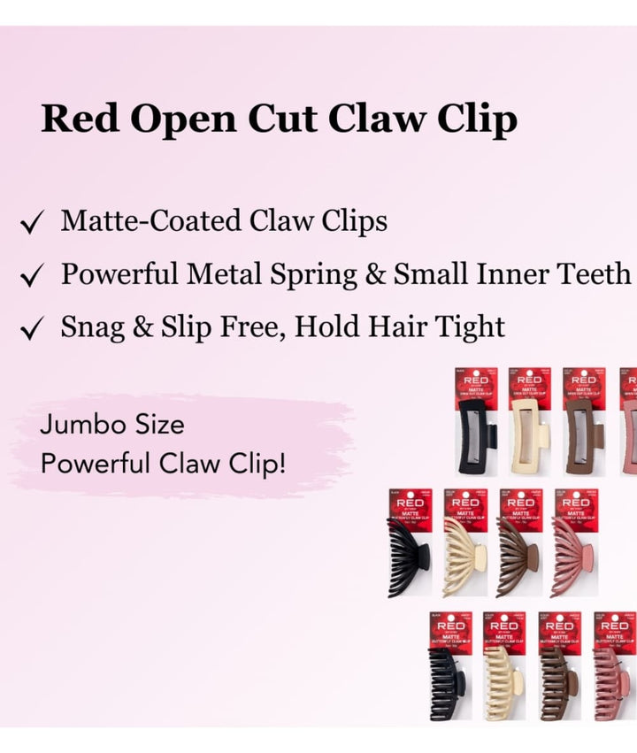 RED Open Cut Claw Clip 