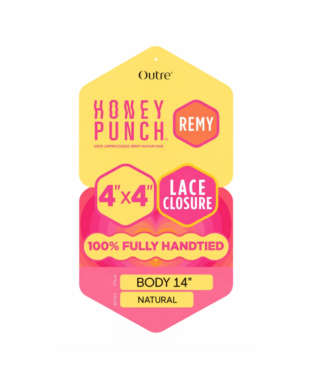 Outre Honeypunch 4X4 HD Lace Closure Body 14", Hair Extensions - Cloré Beauty