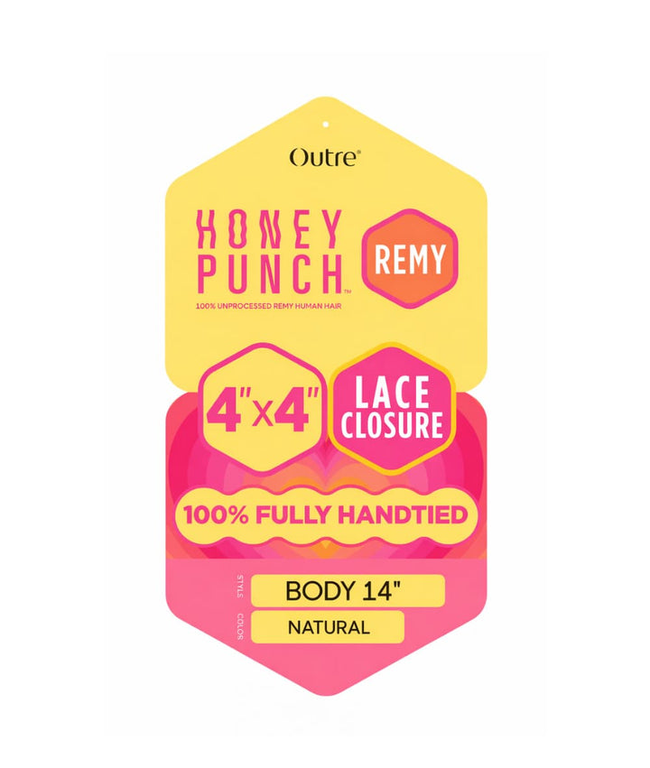 Outre Honeypunch 4X4 HD Lace Closure Body 14", Hair Extensions - Cloré Beauty