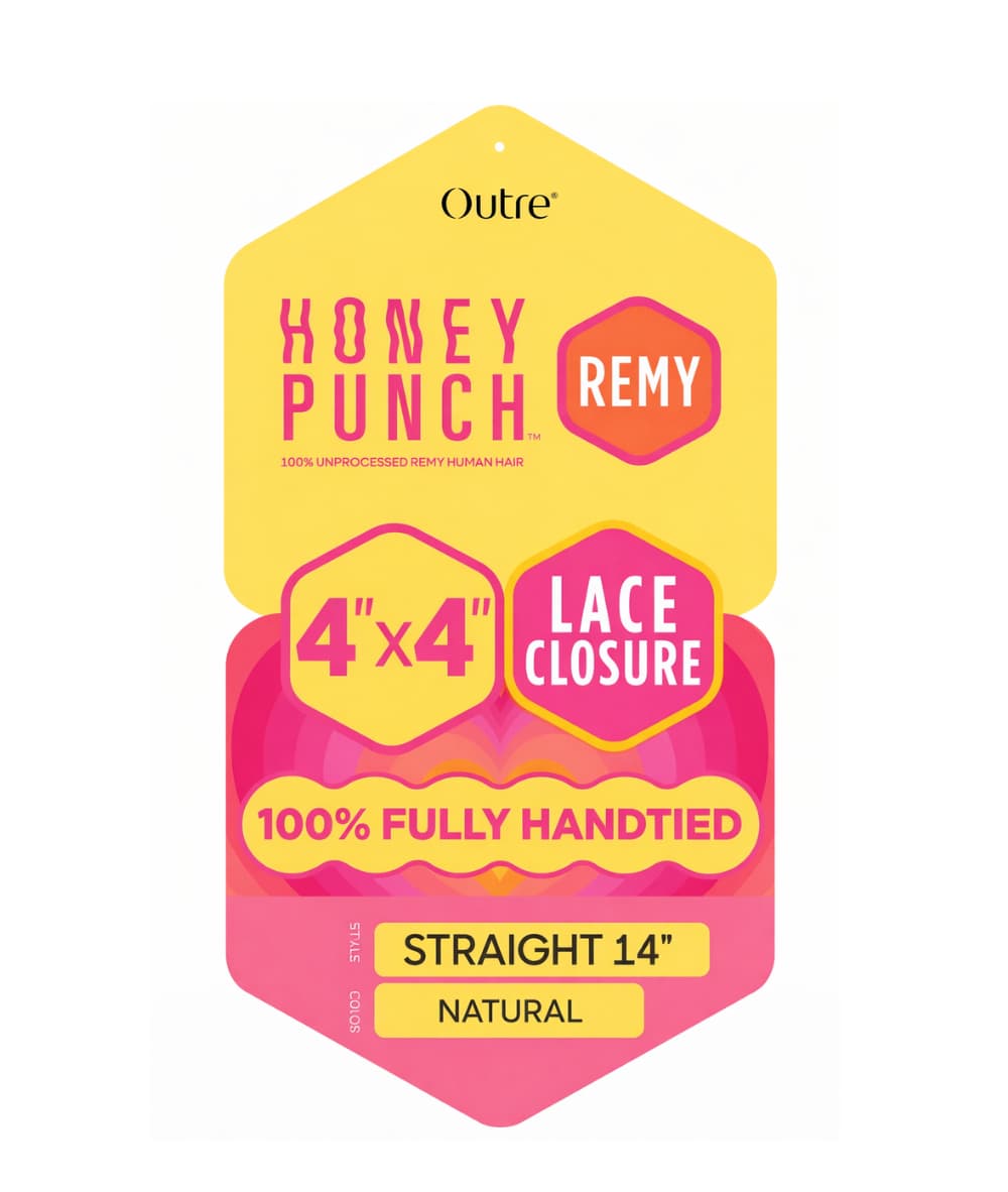 Outre Honeypunch 4X4 HD Lace Closure Straight 14", Hair Extensions - Cloré Beauty