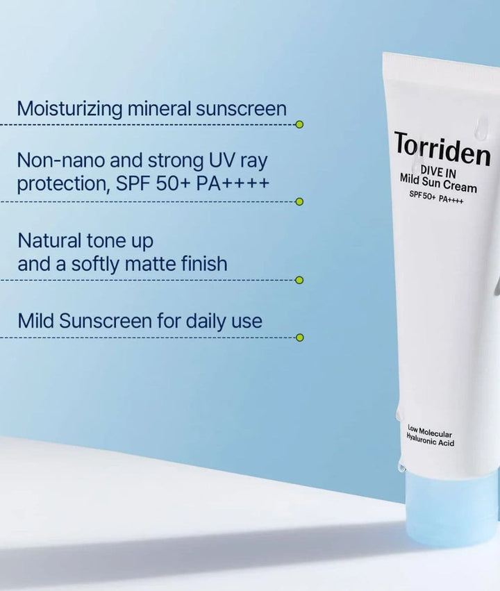 Torriden Dive-In Mild Sun Cream SPF50+ PA++++ 60ml/2.02oz