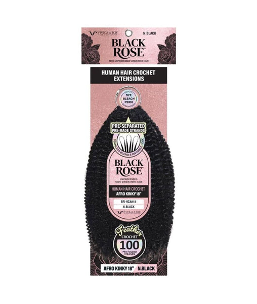 Vivica A Fox Black Rose Human Hair Crochet Extension Afro Kinky 18