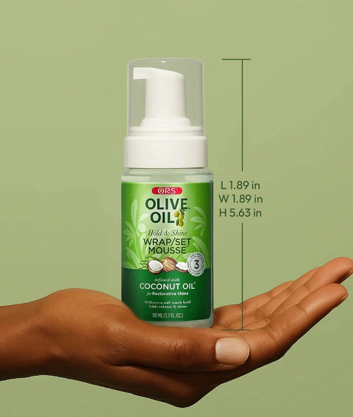 ORS Olive Oil Hold &amp; Shine Wrap Set Mousse 3.7oz, Hair Care - Cloré Beauty