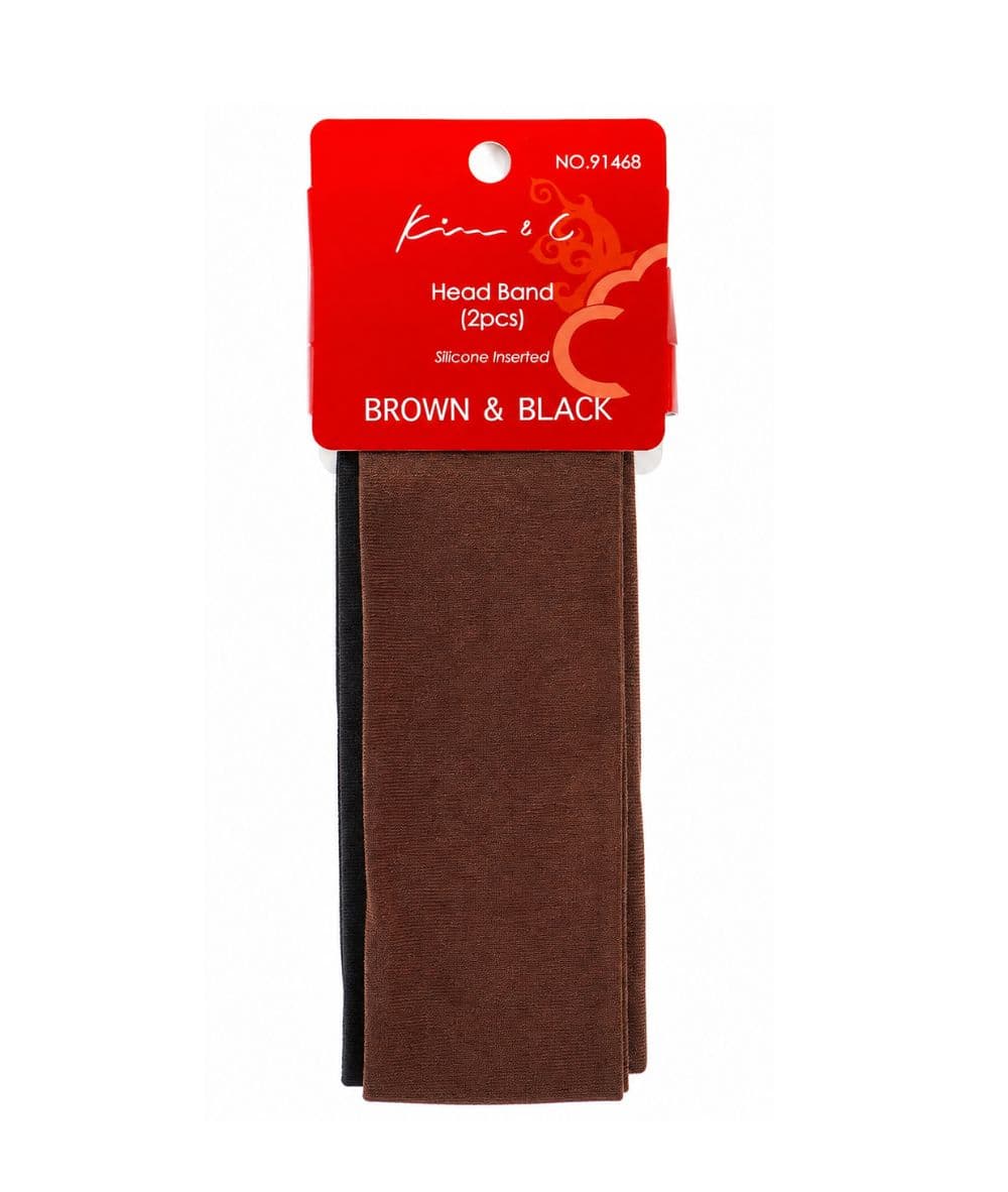 Kim&amp;C 2 Pcs Silicone Head Band [Black Brown] As91468Bbr