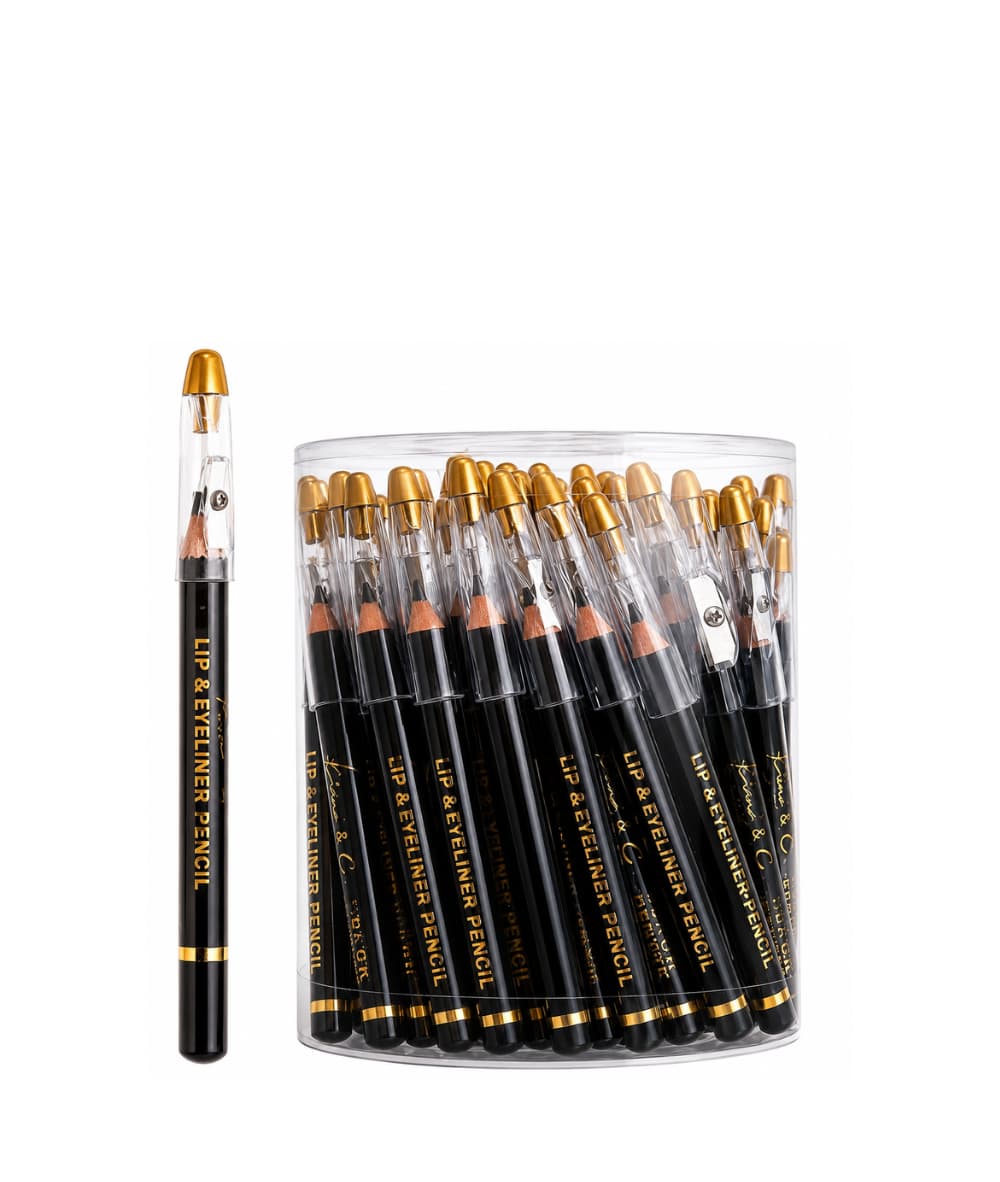 KIM & C Mini Lip & Eyeliner Pencil with Sharpener Dark Brown (1pcs), Cosmetics - Cloré Beauty